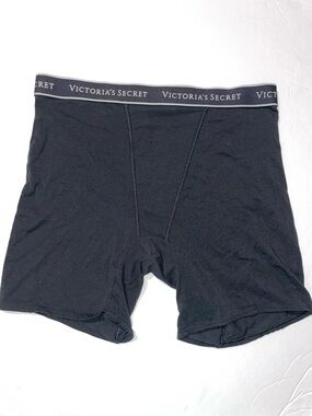 Victoria's Secret Black Boxer-Style Women's Panties with Logo Waistband
